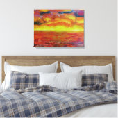 Zonsondergang Landschap Achtergrond Canvas Afdruk (Insitu (Slaapkamer))