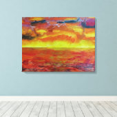 Zonsondergang Landschap Achtergrond Canvas Afdruk (Insitu (Houten vloer))