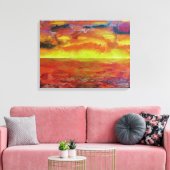 Zonsondergang Landschap Achtergrond Canvas Afdruk (Insitu (Woonkamer))