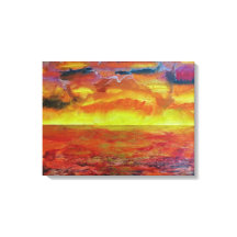 Zonsondergang Landschap Achtergrond Canvas