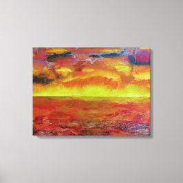 Zonsondergang Landschap Achtergrond Canvas Afdruk