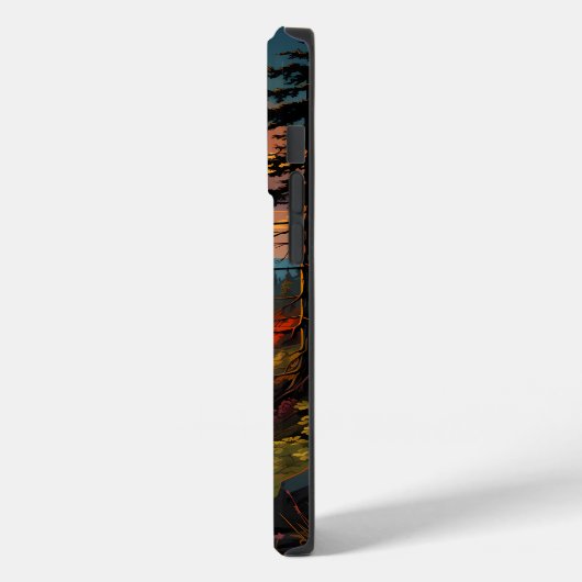 Zonsondergang Landschap Berg en Rivier Case-Mate iPhone Case (Achterkant / Links)