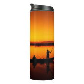 Zonsondergang Landschap met een boot-68465 Thermosbeker (Geroteerd rechts)