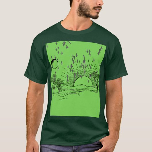 ZONSONDERGANG LANDSCHAP T-SHIRT (Voorkant)