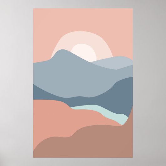 Zonsondergang landschappen poster (Voorkant)