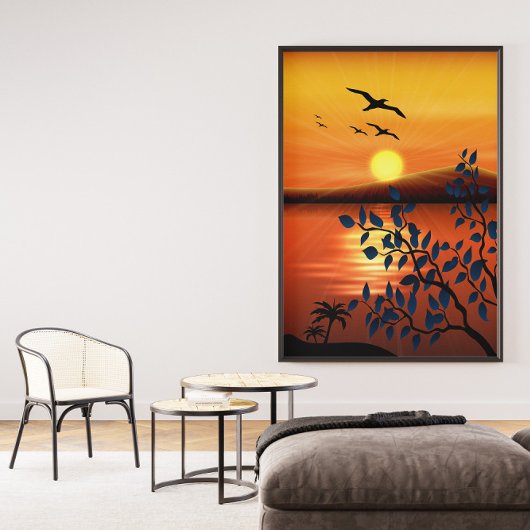 Zonsondergang Landschaps Canvas