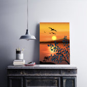 Zonsondergang Landschaps Canvas