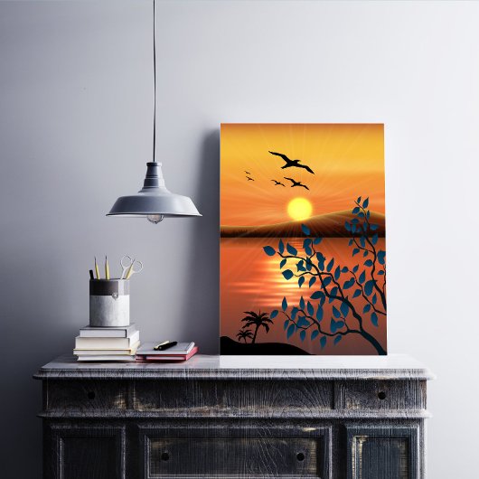 Zonsondergang Landschaps Canvas