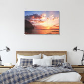 Zonsondergang langs de kust van Kauai Canvas Afdruk (Insitu (Slaapkamer))