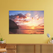 Zonsondergang langs de kust van Kauai Canvas Afdruk (Insitu (Woonkamer))