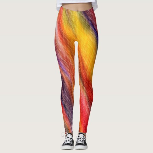 Zonsondergang Leggings Abstract Kleurenontwerp (Voorkant)
