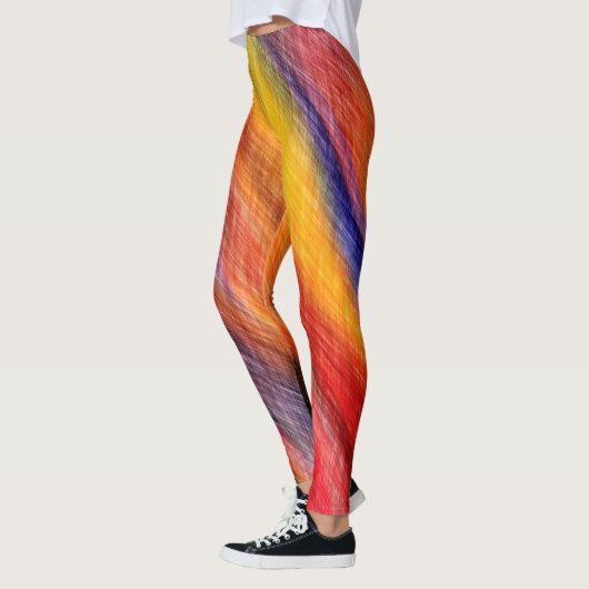 Zonsondergang Leggings Abstract Kleurenontwerp (Links)