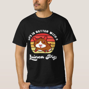 Zonsondergang leven beter met een cavia Schattig T-shirt