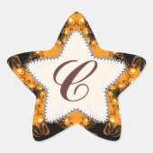 Zonsondergang Lichten Monogram Aarde Ster Sticker (Voorkant)