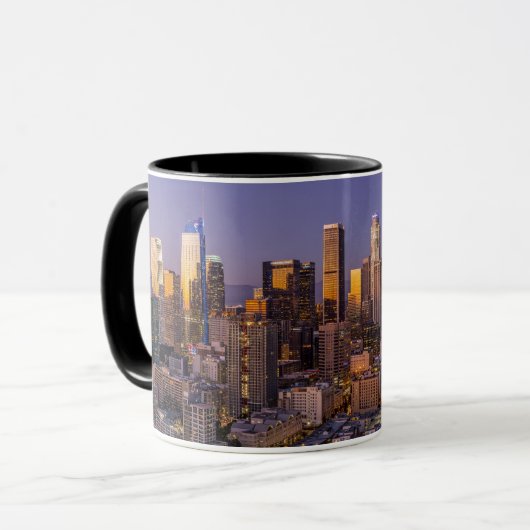 Zonsondergang Los Angeles Skyline, koffiemok Mok (Voorkant links)
