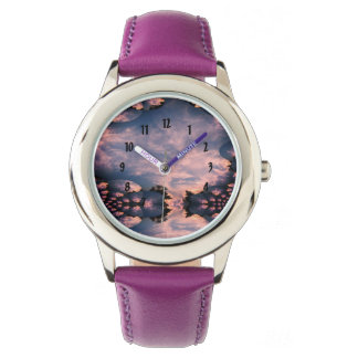 Zonsondergang Lucht Fractal Sangria Filter Horloge