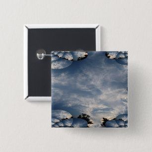 Zonsondergang Lucht Fractal Vierkante Button 5,1 Cm