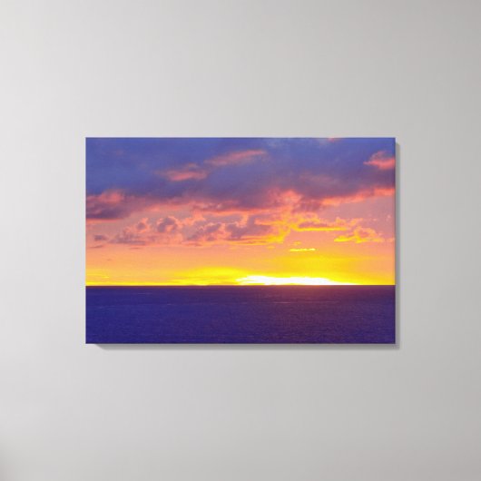 Zonsondergang Lucht Schemering Avond Schemer Zee L Canvas Afdruk (Voorkant)
