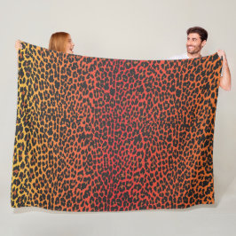 Zonsondergang Luipaard Huidprint Fleece Deken