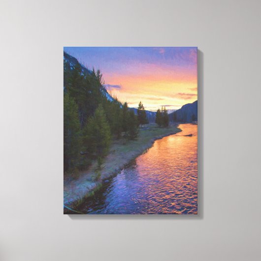 Zonsondergang Madison River Canvas Afdruk (Voorkant)