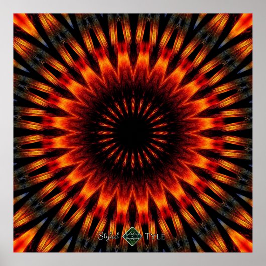 Zonsondergang Mandala Poster (Voorkant)