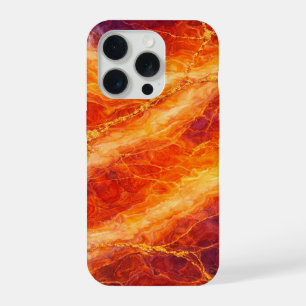 Zonsondergang marmer met gouden aders iPhone 15 pro case