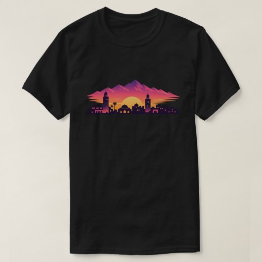 Zonsondergang Marokkaanse Skyline T-shirt (Design voorkant)