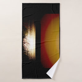 Zonsondergang meer badhanddoek