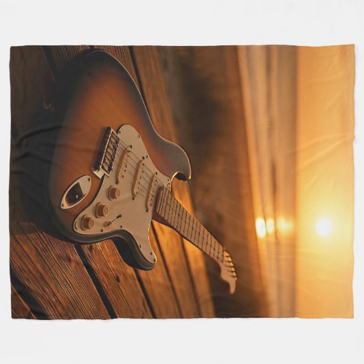 Zonsondergang Melodie Fleece Deken (Voorkant (Horizontaal))