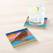 Zonsondergang Melodie Glazen Onderzetter (Schuin)