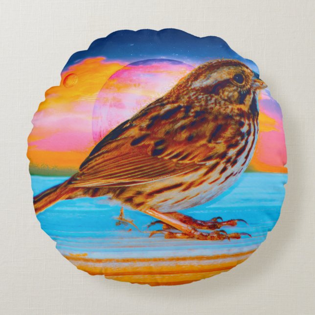 Zonsondergang Melodie Rond Kussen (Voorkant)