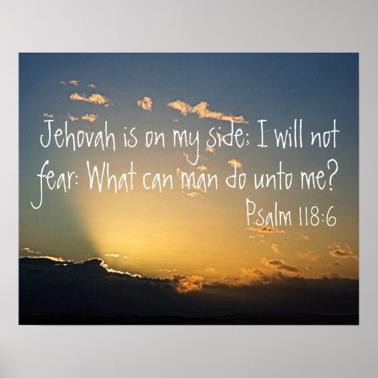 zonsondergang met bijbelvers voor bescherming Psal Poster (Voorkant)