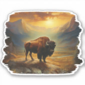 Zonsondergang met Bizons Sticker (Voorkant)