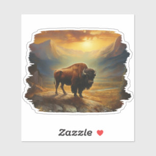 Zonsondergang met Bizons Sticker