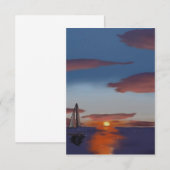 Zonsondergang met Boat Bedankkaart (Voorkant / Achterkant)
