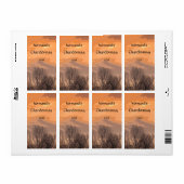 Zonsondergang met Bomen Wijnlabel Etiket (Full Sheet)
