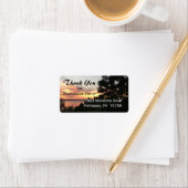 Zonsondergang met Boom Sympathie Dank u Label (Insitu)