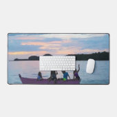 Zonsondergang met bootbureaubladmat bureaumat (Keyboard & Muis)