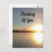 Zonsondergang met gloeiend licht Denk aan jou Briefkaart (Voorkant / Achterkant)