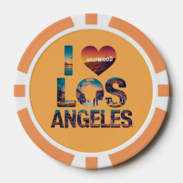 Zonsondergang met Los Angeles Silhouette & Hollywo Poker Chips