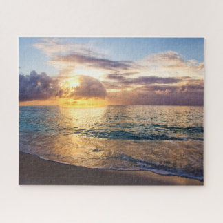 Zonsondergang met luchtbellen in Kaaimaneilanden Legpuzzel