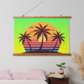 Zonsondergang met palmbomen-98801 hangend wandkleed (Slaapkamer)