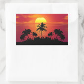 Zonsondergang met palmbomen Silhouette-16514 Rechthoekige Sticker (Tas)