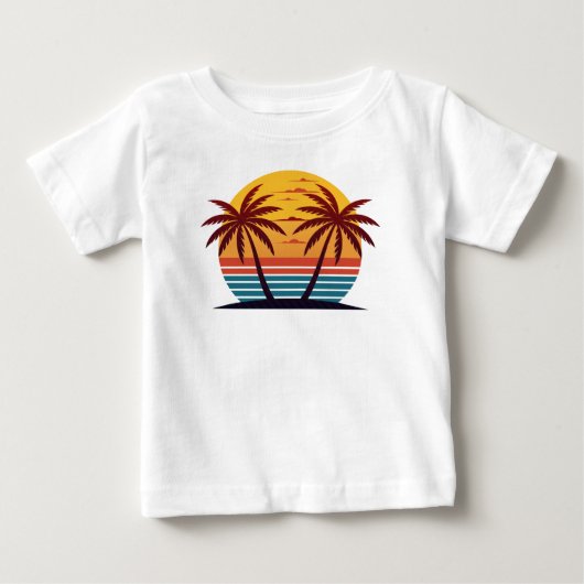 Zonsondergang met palmbomen Vector (Voorkant)