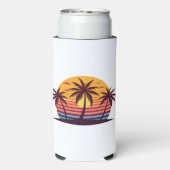 Zonsondergang met palmbomen Vector-98801 Seltzer Blikjeskoeler (Seltzer Achterkant)