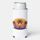 Zonsondergang met palmbomen Vector-98801 Seltzer Blikjeskoeler (Seltzer Voorkant)