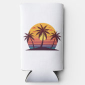 Zonsondergang met palmbomen Vector-98801 Seltzer Blikjeskoeler (Voorkant)