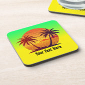 Zonsondergang met palmbomen Vector-98803 Bier Onderzetter (Linkerzijde)