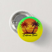 Zonsondergang met palmbomen Vector-98803 Ronde Button 3,2 Cm (Voorkant /achterkant)