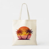 Zonsondergang met palmbomen Vector-98803 Tote Bag (Achterkant)
